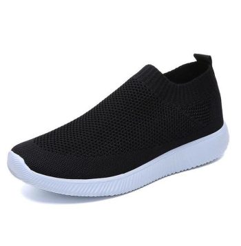 breathable air mesh sneakers women slip on platform knitting flats - Image 14