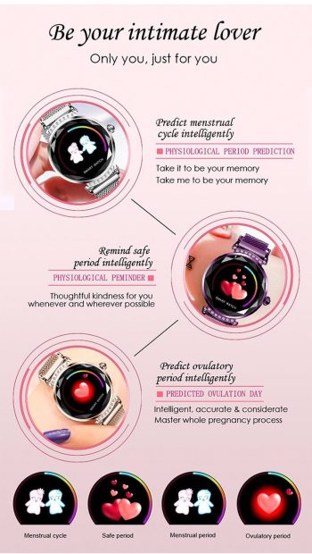 Smart Watch Women Diamond Glass - Image 15