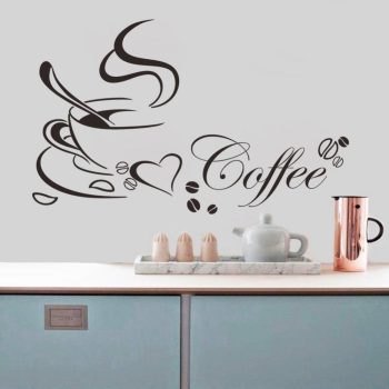 DIY Coffee Cup Love Vinyl Removable Wall Sticker