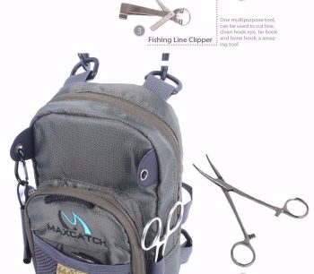 Army Green Fly Fishing Chest Pack With Fishing Tool Accessory - Image 9