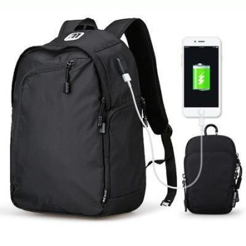 Business Casual Men's 14 Inch Laptop Backpacks for Leisure Travel Daypacking with Battery Slot for USB Charging - Image 3