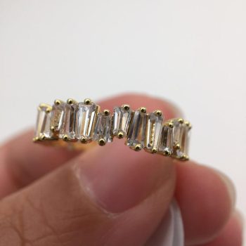 Thin Baguette T Ring Engagement Ring - Image 2
