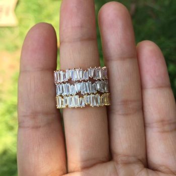 Thin Baguette T Ring Engagement Ring - Image 3