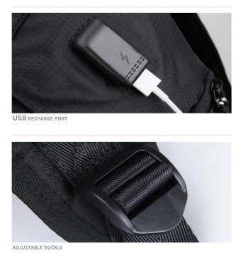 Business Casual Men's 14 Inch Laptop Backpacks for Leisure Travel Daypacking with Battery Slot for USB Charging - Image 6