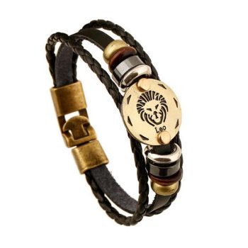 Fashionable Bronze Alloy Leather Bracelet - Image 8
