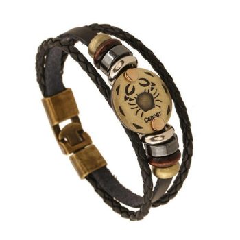 Fashionable Bronze Alloy Leather Bracelet - Image 3