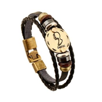 Fashionable Bronze Alloy Leather Bracelet - Image 6