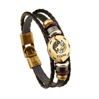 Fashionable Bronze Alloy Leather Bracelet - Image 5