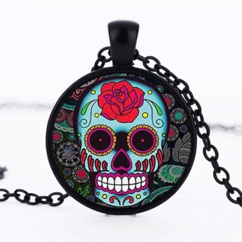 Classic Silver Mexican Sugar Skull Necklace