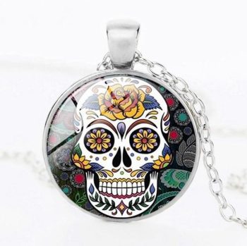 Classic Silver Mexican Sugar Skull Necklace - Image 7