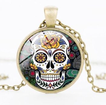 Classic Silver Mexican Sugar Skull Necklace - Image 2