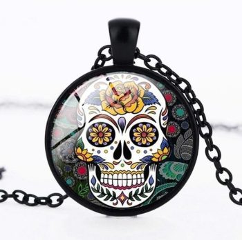 Classic Silver Mexican Sugar Skull Necklace - Image 8
