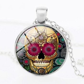 Classic Silver Mexican Sugar Skull Necklace - Image 13