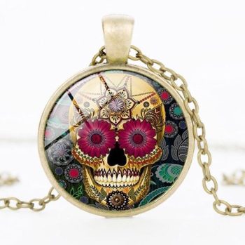 Classic Silver Mexican Sugar Skull Necklace - Image 4