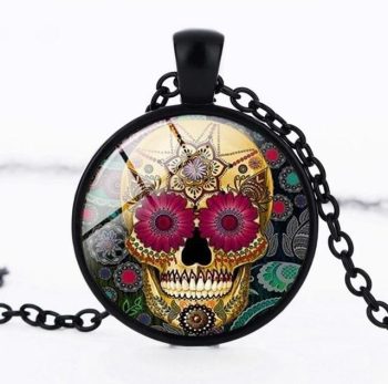 Classic Silver Mexican Sugar Skull Necklace - Image 12