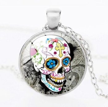 Classic Silver Mexican Sugar Skull Necklace - Image 10