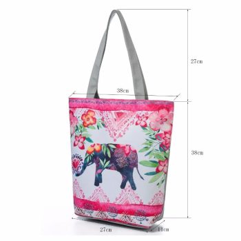 Floral And Elephant Canvas Shopping Bag - Image 8
