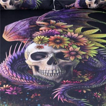 Flower Skull Bedding Set - Image 4