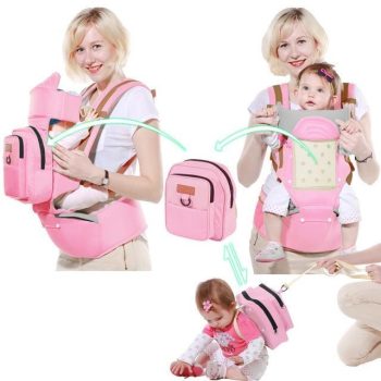 Pink Blue Orange Baby Carrier With Diaper Bag - Image 2