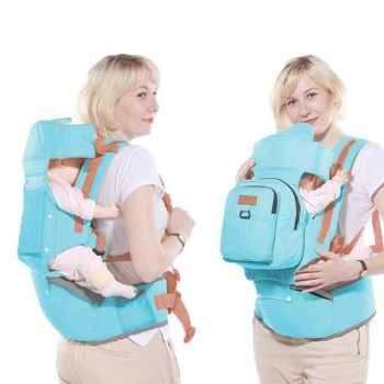 Pink Blue Orange Baby Carrier With Diaper Bag - Image 4