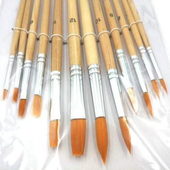 Lot Nylon Hair Oil Painting Brushes Set - Image 8