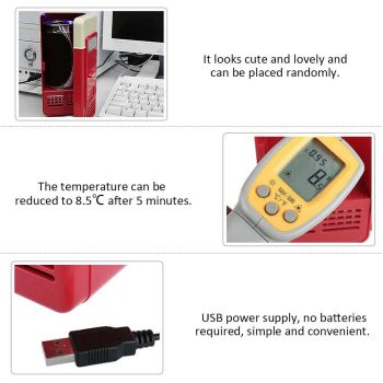 Black Red USB Cans Cooler Car Refrigerator - Image 6