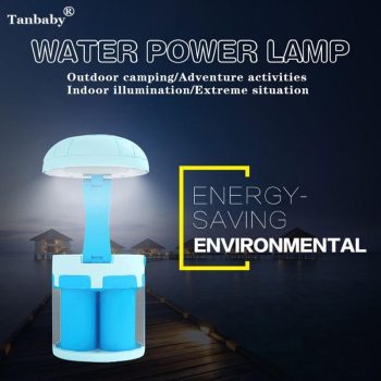 LED Salt Water Chemical Powered Night Light Portable Desk Lamp