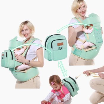 Pink Blue Orange Baby Carrier With Diaper Bag