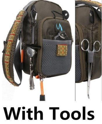 Army Green Fly Fishing Chest Pack With Fishing Tool Accessory - Image 14