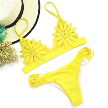 Sexy White Flower Bikini Beach - Image 11