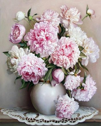 Pink Europe Flower DIY Painting By Number Kit