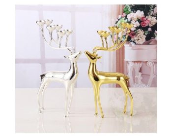 Silver Gold Deer Candle Holders - Image 7