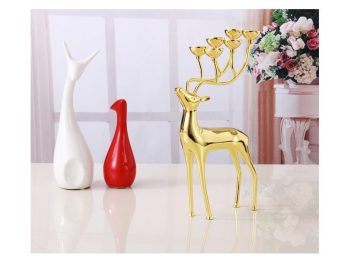 Silver Gold Deer Candle Holders - Image 2