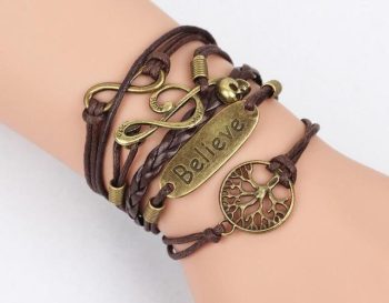 Multi-Layer Leather Charm Bracelet - Image 4