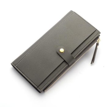 Long Solid Luxury Brand Women Wallets Fashion Hasp Leather - Image 5