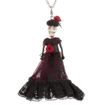 Bride and Groom Queen Halloween doll Skull Necklace
