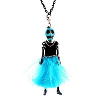 Bride and Groom Queen Halloween doll Skull Necklace - Image 4