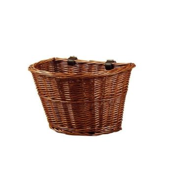 Wicker Bicycle Basket with Brown Straps - Image 5