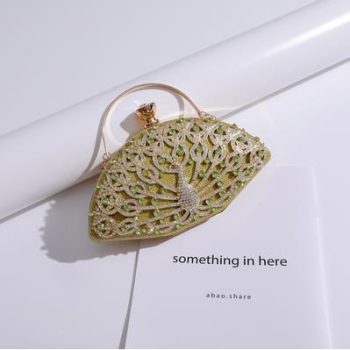 Luxury Diamond Peacock clutch bag - Image 6