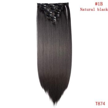 straight natural hair with clip - Image 20