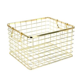 Metal Rose Gold Storage Basket - Image 3