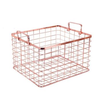Metal Rose Gold Storage Basket - Image 2