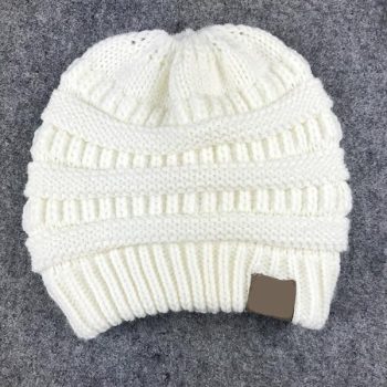 Knitted Messy Bun Beanie - Image 6