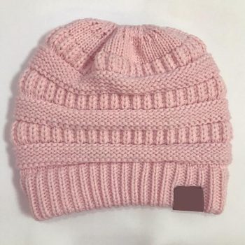 Knitted Messy Bun Beanie - Image 7