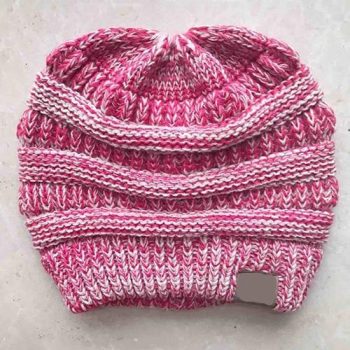 Knitted Messy Bun Beanie - Image 9