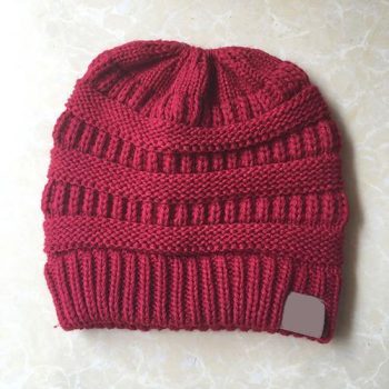 Knitted Messy Bun Beanie - Image 10