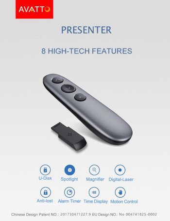 Wireless Digital Laser Presenter with Air Mouse Protector Remote - Image 5