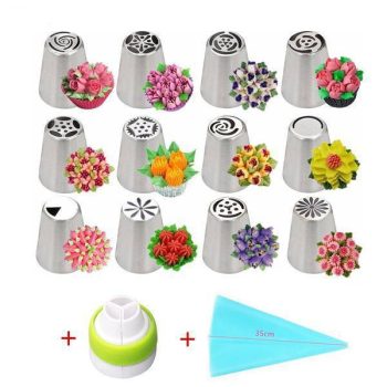 Flower Cream Pastry Tips Nozzles Bag Cupcake Decorating Tools