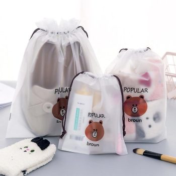 Brown Bear Transparent Cosmetic Bag - Image 5