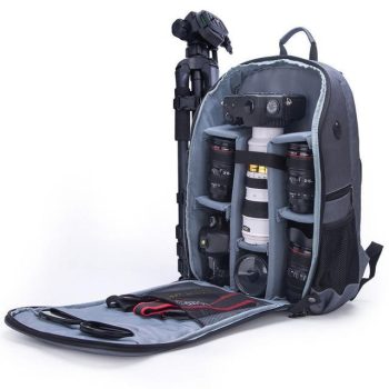Waterproof Nylon Camera Backpack Case fit 15.6" Laptop Bag - Image 12